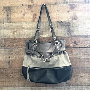 B. Makowsky Tri Color Stylish Genuine Leather Large Bag